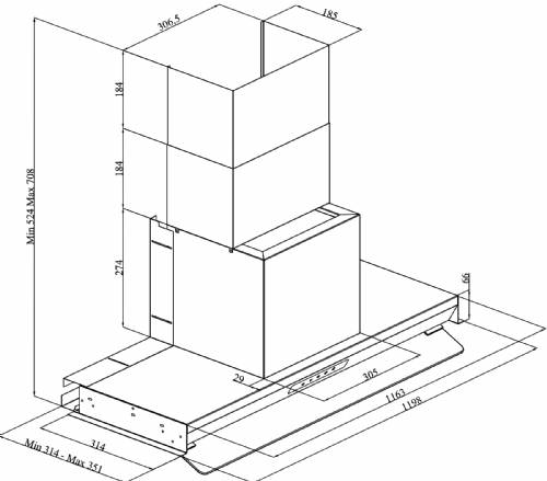 Silverloine 3129.2.733.18 Cappa a incasso Inside 3 DROP CONTROL