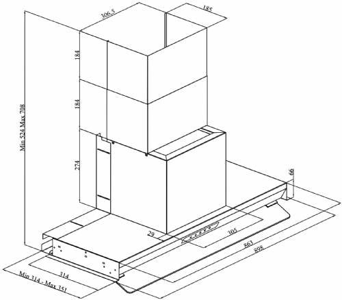 Silverline 3129.9.733.28 Cappa a incasso Inside 3 DROP CONTROL