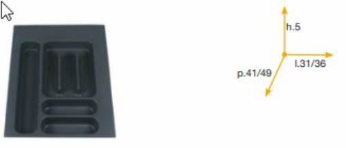 porta posate in prolipropilene modulo 40cm