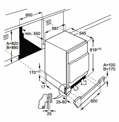 AEG OAB6I82EF congelatore sottotavolo