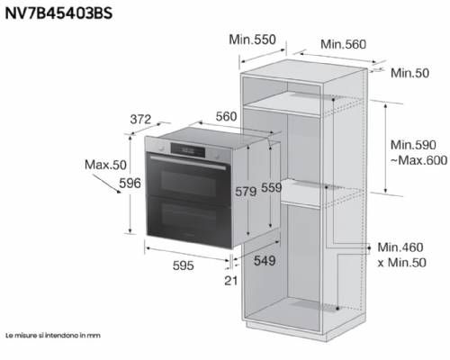 Samsung NV7B45403BS Forno Samsung Dual Cook Flex Serie 4 76L