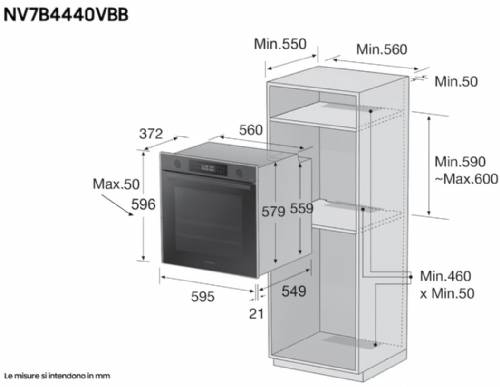 Samsung NV7B4440VBB Forno Samsung Dual Cook Serie 4 76L