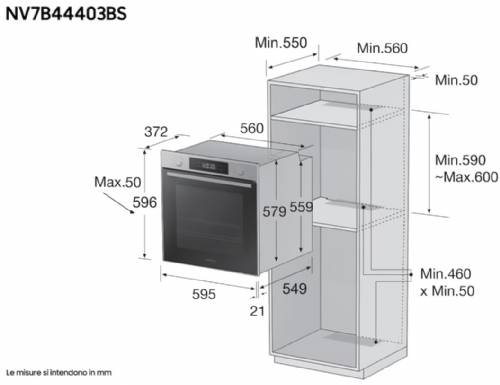Samsung NV7B44403BS Forno Samsung Dual Cook Serie 4 76L