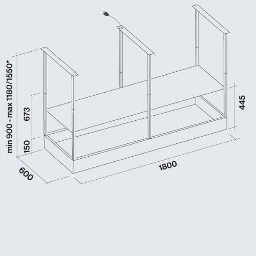 Falmec SPAZIO 180 cappa a isola nera