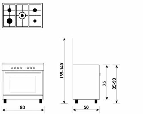 Glem Gas  A855GI cucina