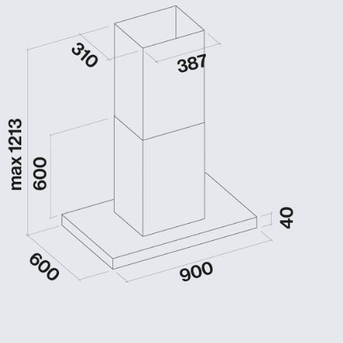 Falmec LUMEN NRS cappa a isola cm 90
