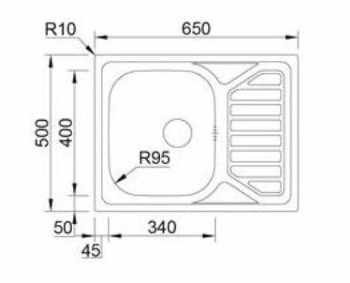 LAVELLO 1 VASCA + SGOCCIOLATOIO OKIO PLUS 65