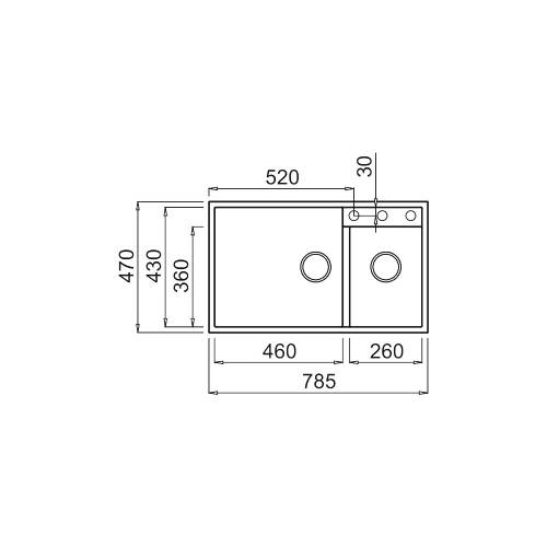 Elleci LGQ44040BSO QUADRA 440 lavello