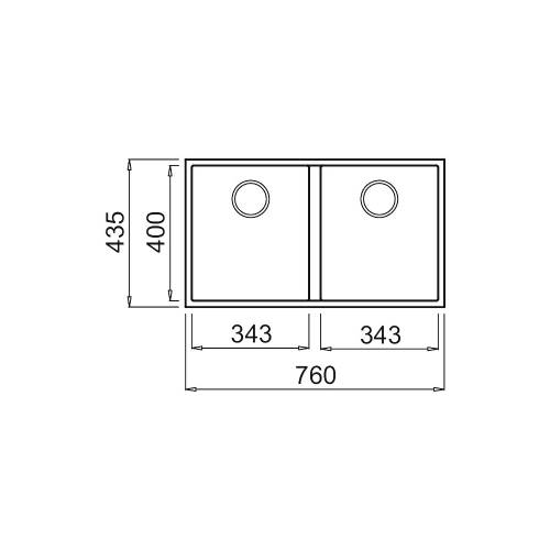 Elleci LGQ35040BSO QUADRA 350 lavello