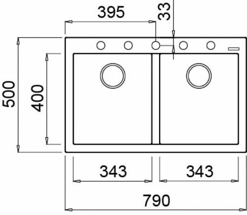 Elleci LGQ35048 QUADRA 350 lavello