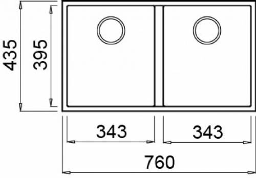 Elleci LMQ35073BSO QUADRA 350 SOTTOTOP lavello