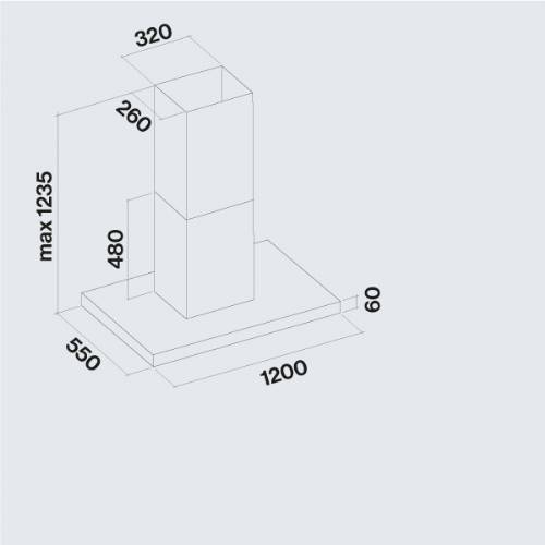 Falmec PLANE PLUS cappa cm 120 a isola inox