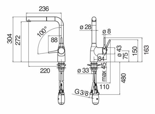Miscelatore Monocomando Nero Opaco