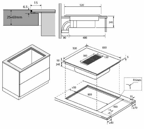 Hoover HIH8ICE Piano cottura induzione con cappa integrata aspirante