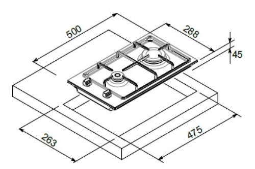 MONDIN F3292VNGCX PIANI COTTURA GAS