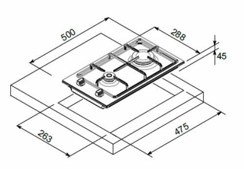 MONDIN F3292VNGCAV PIANI COTTURA GAS