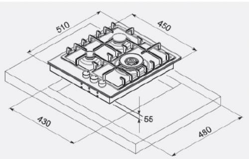 MONDIN FG453VRULXS PIANI COTTURA GAS