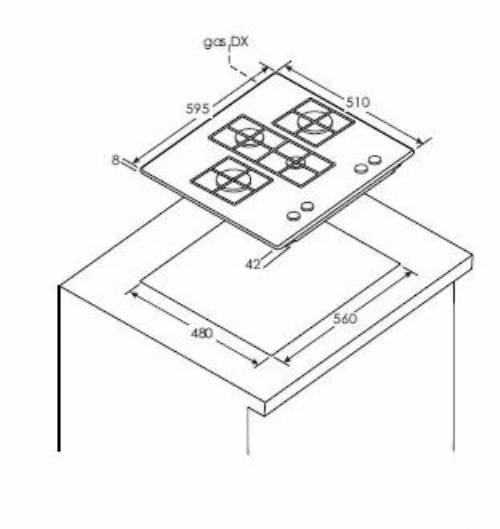 Hoover HVG6DC5B Piano cottura