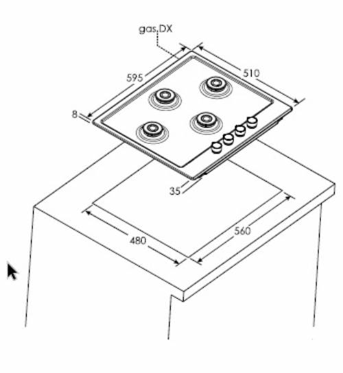 Hoover HHG6D5WC5X Piano cottura