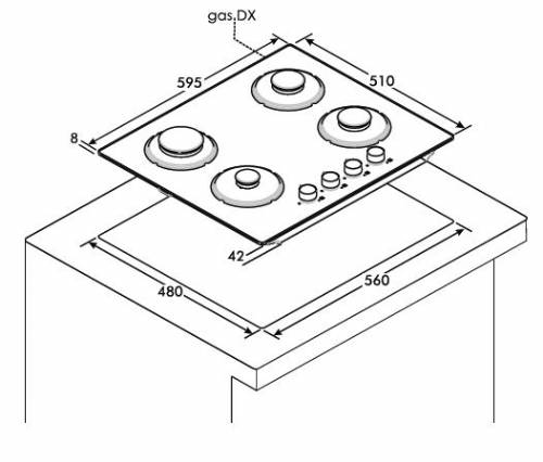 Hoover HVG6BR4C3B piano cottura
