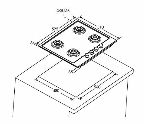 Hoover HHG6BF4C3X piano cottura