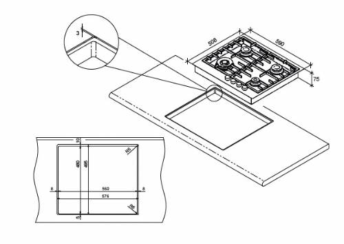 MONDIN SC604VTGLX PIANI COTTURA GAS
