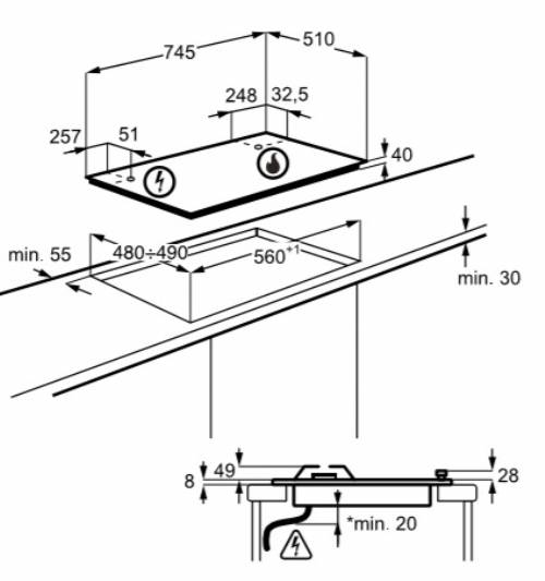 Aeg HGB75520SM piano cottura