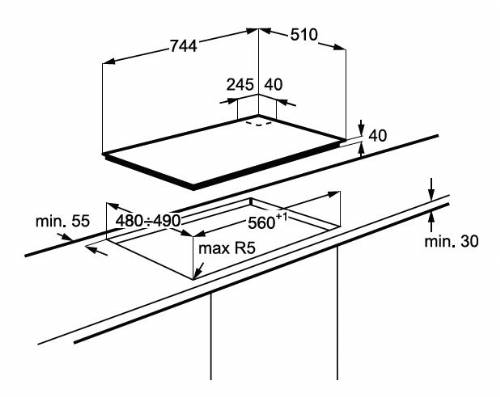 Aeg HGB75420SM Piano cottura