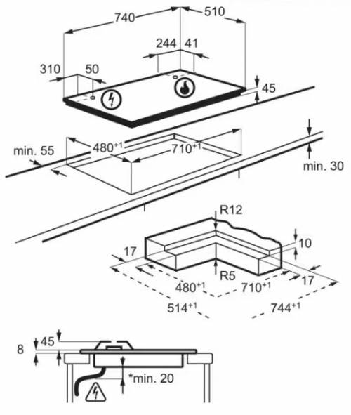 Aeg HKB75453NB piano cottura