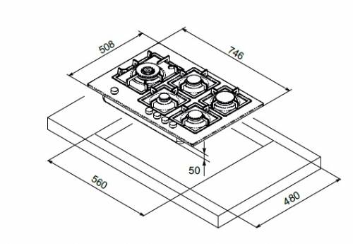 MONDIN FQ755VPGLX PIANI COTTURA GAS