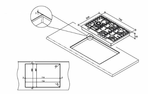 MONDIN SH755VPGLX PIANI COTTURA GAS