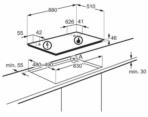 AEG HKB95453NB PIANI COTTURA GAS