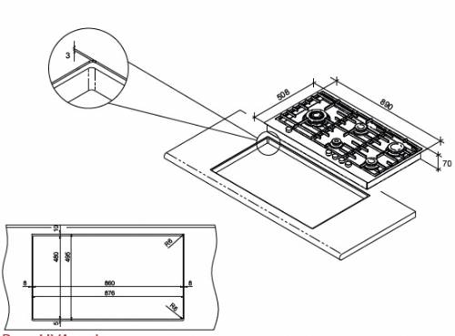 MONDIN SH905VPGLNL PIANI COTTURA GAS