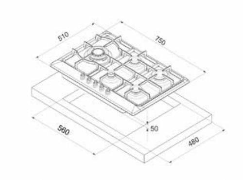 MONDIN A0755VPGCBN PIANI COTTURA GAS