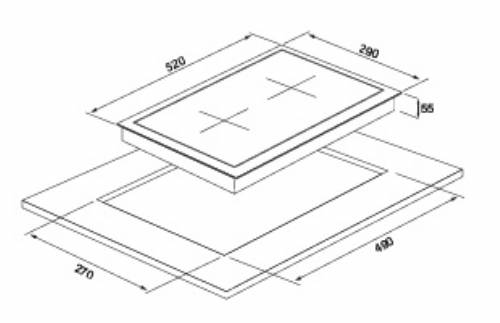 Cromberg HIK30FB Piano cottura ad induzione da 30 cm nero