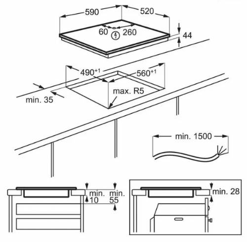 AEG  NII64B30FB  piano induzione 61cm SENSEBOIL
