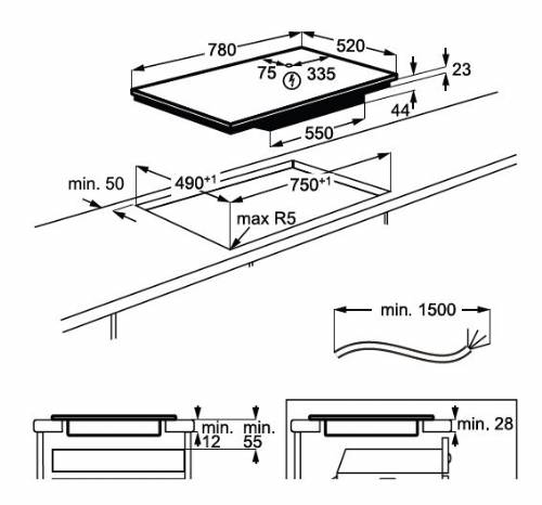 Aeg NIK85M30FB Piano cottura