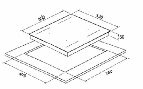 Cromberg HIK80FB Piano cottura ad induzione da 80 cm nero