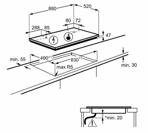Aeg HF704193NB Piano cottura