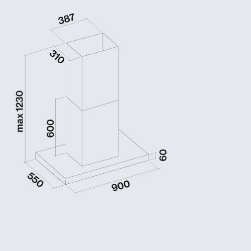 Falmec PLANE PLUS NRS cappa cm 90 a isola inox